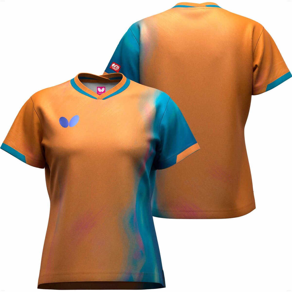Butterfly Table Tennis - Infiria Lady Shirt - Orange - Front/Back